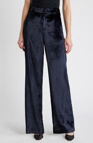 PAIGE Chateau High Waist Wide Leg Velvet Pants
