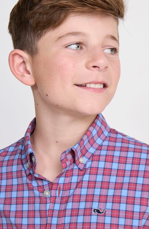 Vineyard Vines Kids' Duval Check Button-down Shirt In Blue