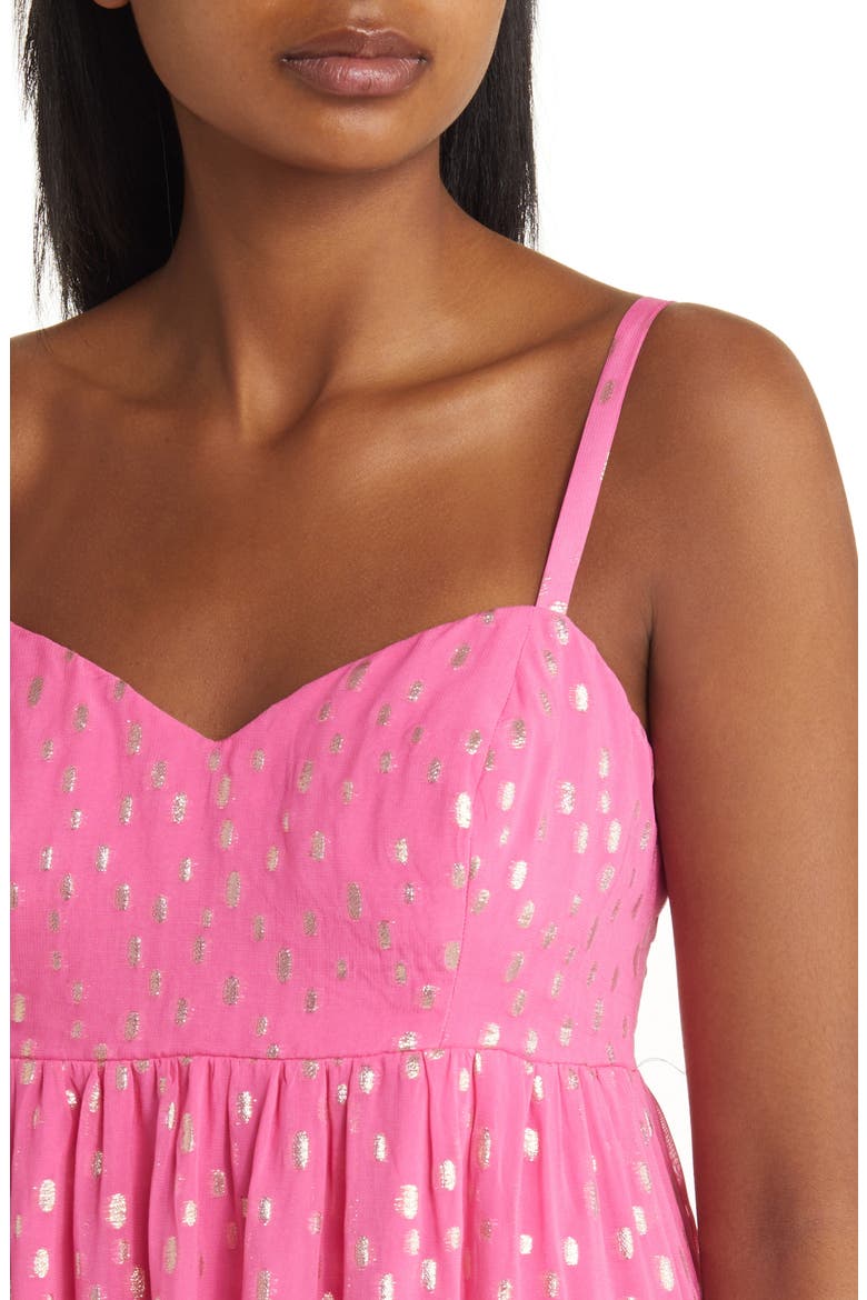 Heidi Metallic Print Maxi Sundress, Alternate, color, AURA PINK