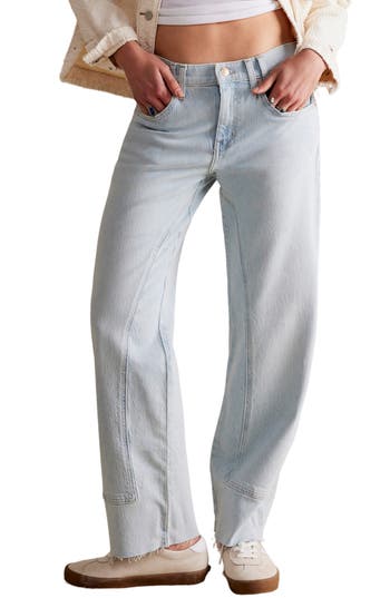 Free People We The Free Risk Taker Raw Hem Straight Leg Jeans