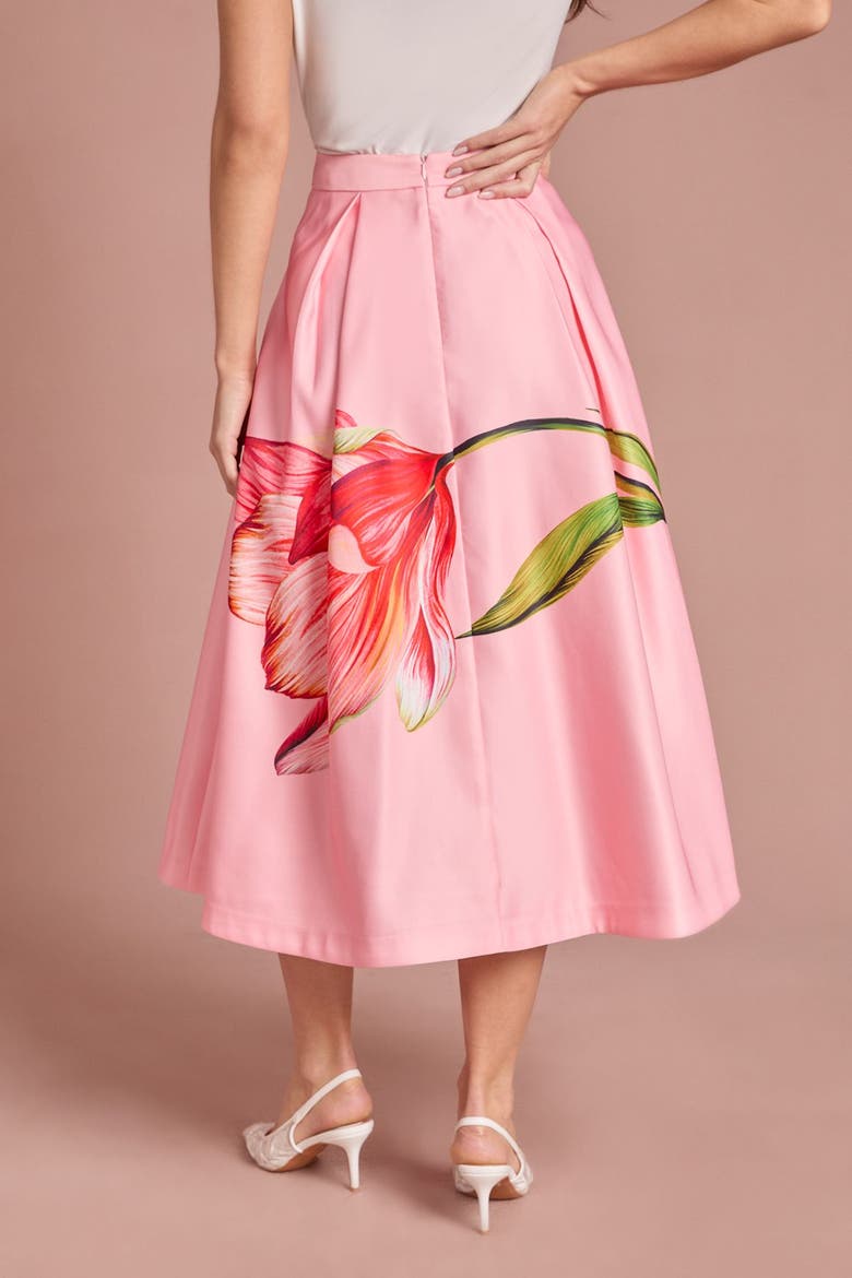 Satin Midi Skirt, Alternate, color, Pink
