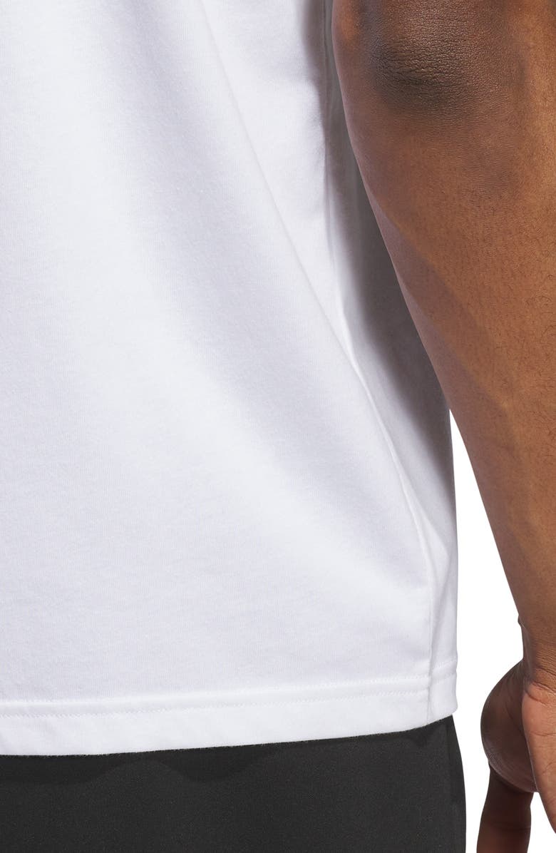 adidas Worldwide Hoops Cotton Blend Graphic Tee, Alternate, color, White