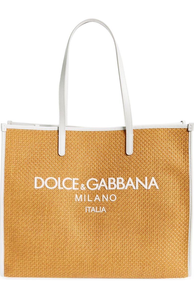 Dolce&Gabbana Shopping Raffia Tote, Main, color,