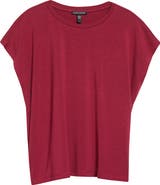 Eileen Fisher Crewneck Boxy Stretch Jersey T-Shirt