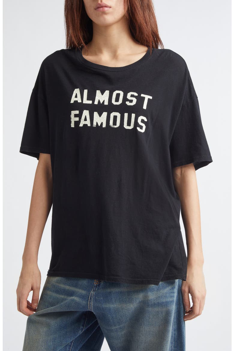 Relaxed Almost Famous Cotton & Cashmere Graphic T-Shirt, Alternate, color, BLACK