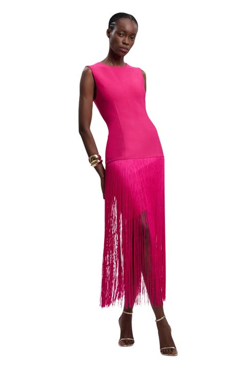 Form Fit Bandage Tassel Hem Mini Dress