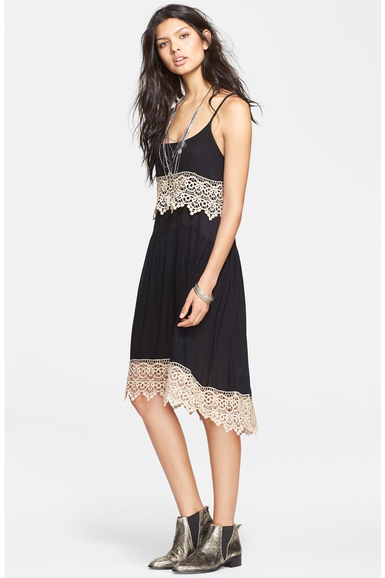 'Star' Slipdress, Main, color, BLACK