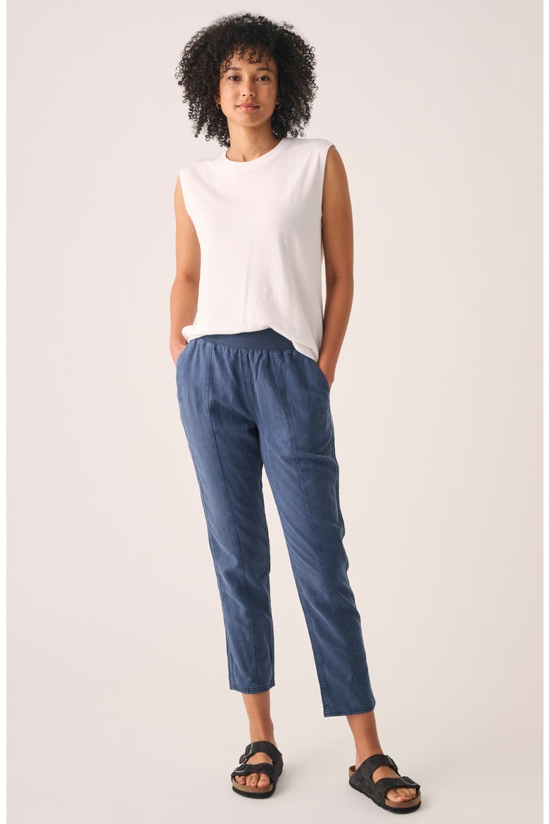 Arlie Pull-On Tapered Leg Pants, Alternate, color, NAVY