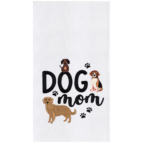 Dog Mom Kitchen and Bathroom Embroidered Hand Towel