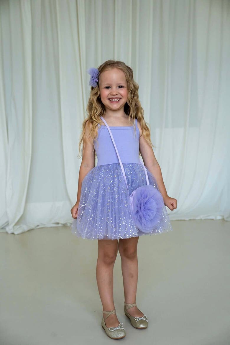 Sleveless Sparkle Tulle Dress, Alternate, color, Sparkle Purple