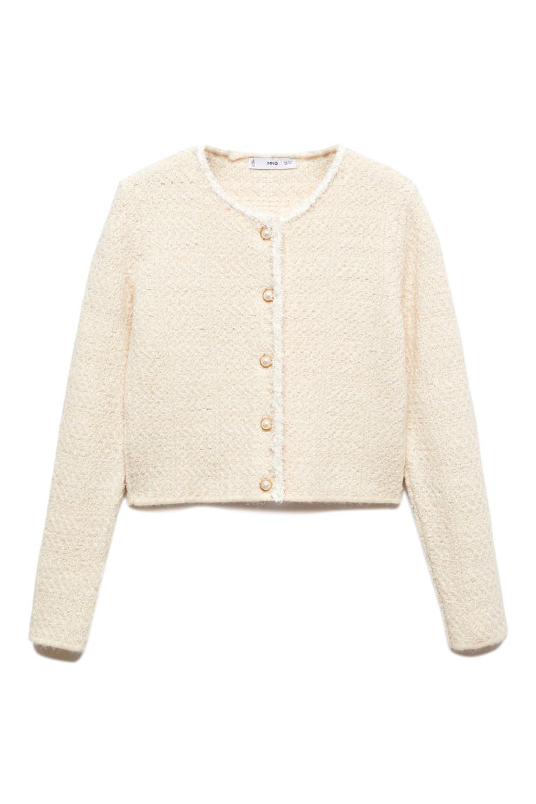 Bouclé Cardigan, Alternate, color, OFF WHITE