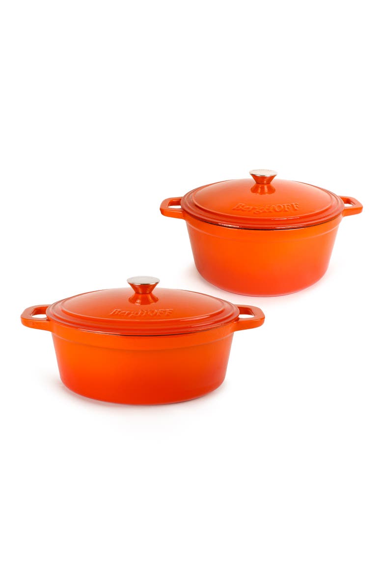Neo 4-Piece Cast Iron Cookware, Main, color, ORANGE
