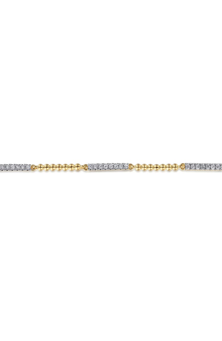 Gabriel & Co. Bujukan Diamond Bar Station Bracelet, Alternate, color, Gold