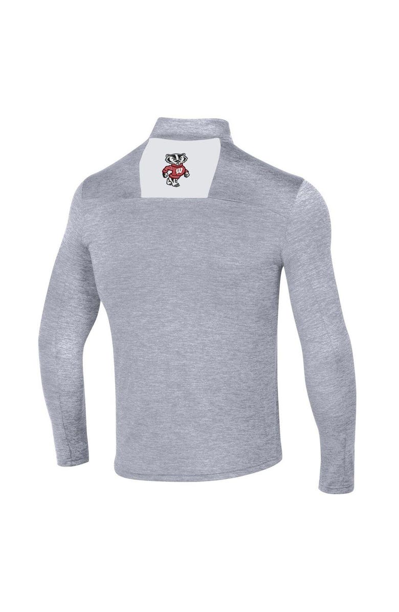 Under Armour Men's Under Armour Heather Gray Wisconsin Badgers Gameday Twist Quarter-Zip Top, Alternate, color, Heather Gray