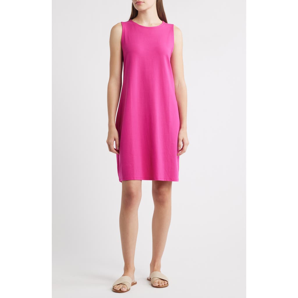 Eileen Fisher Stretch Jersey Knit Tank Dress In Pink