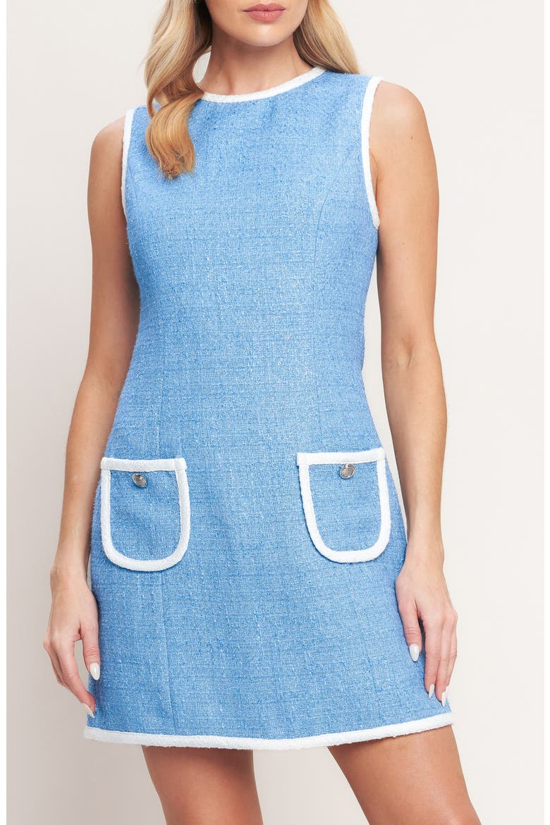 Tweed Minidress, Alternate, color, BLUE