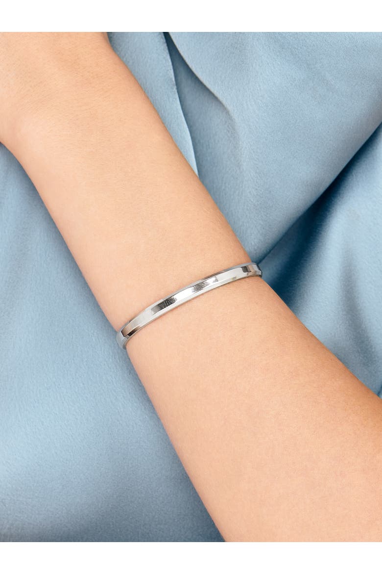 5mm Cuff Bracelet in Rhodium Plated Sterling Silver, Alternate, color, Silver