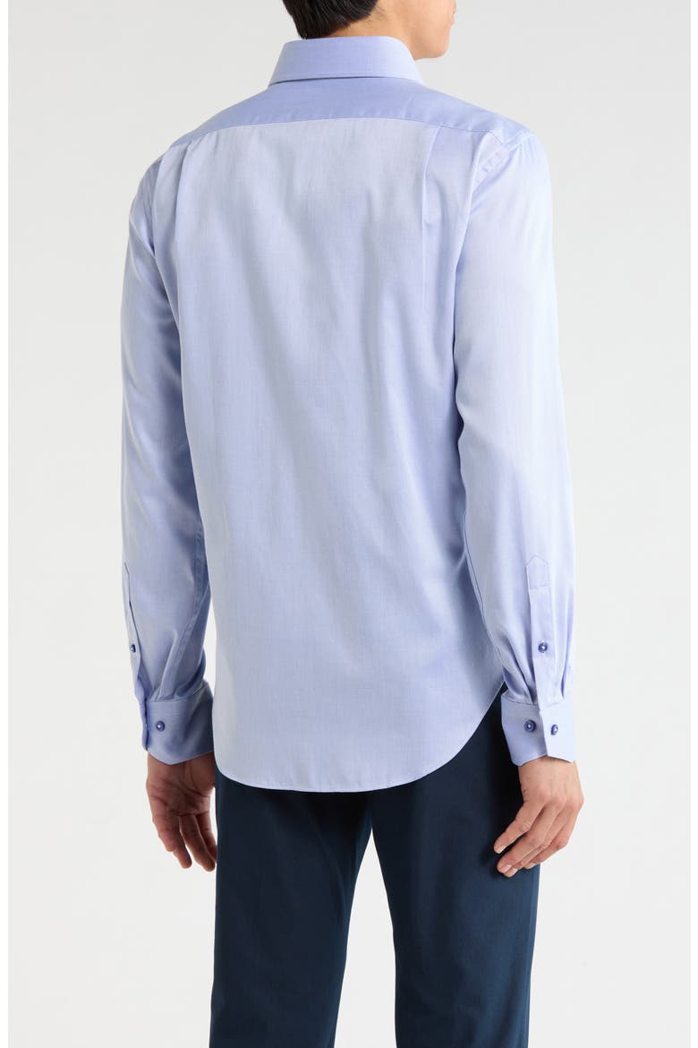 Trim Fit Cotton Dress Shirt, Alternate, color, COASTAL BLUE