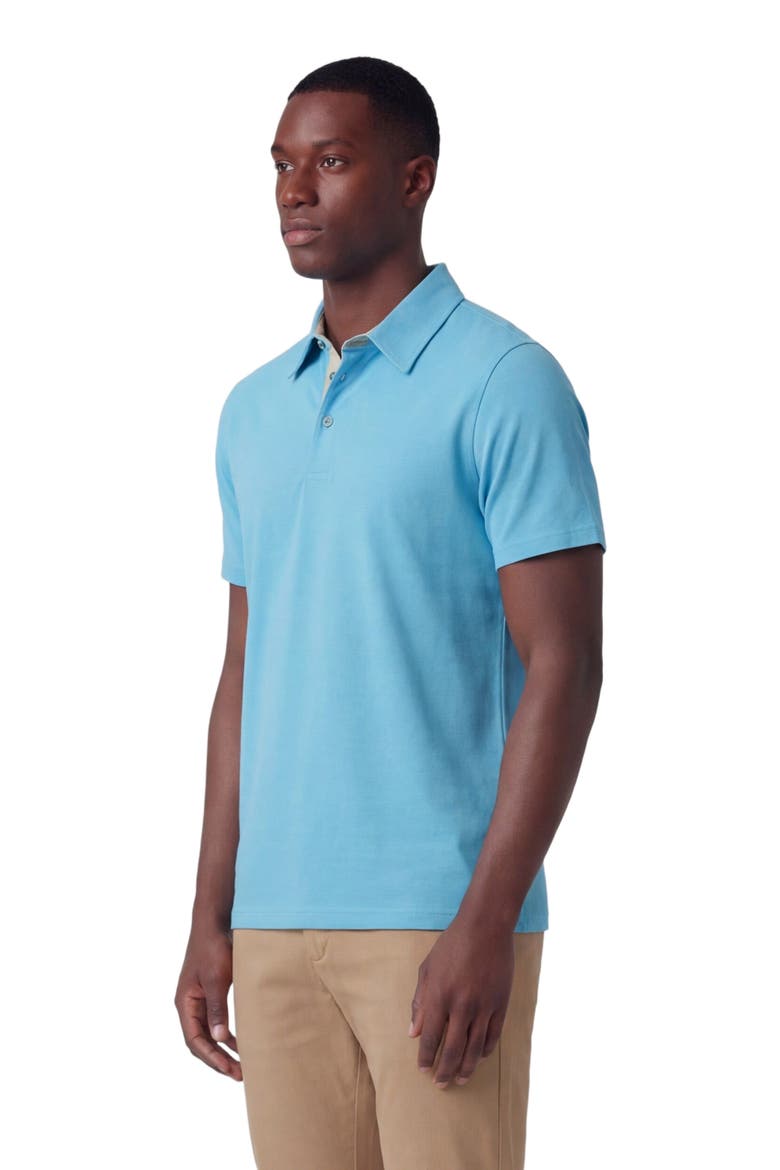 Mens Knit Polo, Alternate, color, TEAL