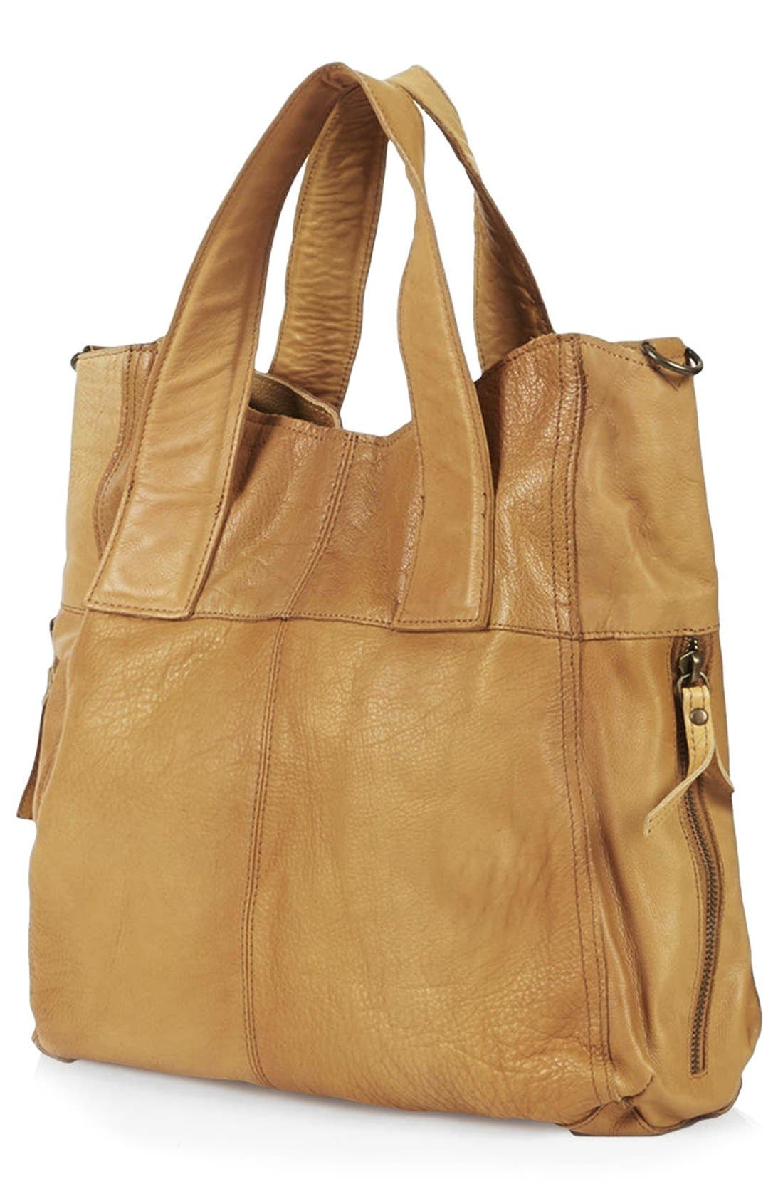 'Alba' Leather Hobo Bag, Alternate, color, TAN
