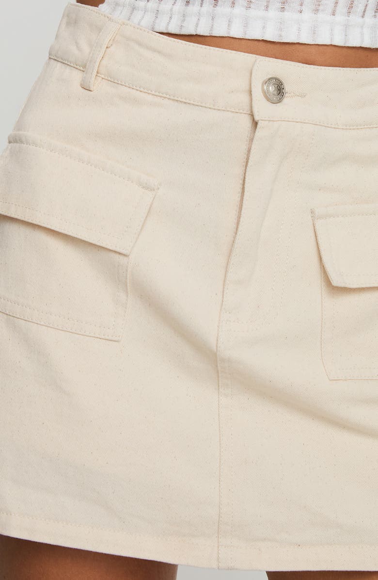 Princess Polly Cadern Cotton Cargo Miniskort, Alternate, color, Light Beige