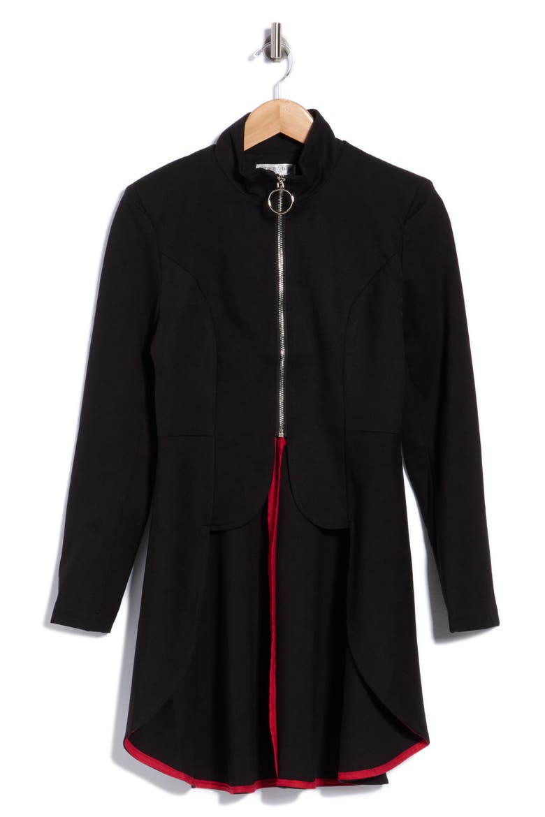 O-Ring Zip Ponte Jacket, Alternate, color, BLACK