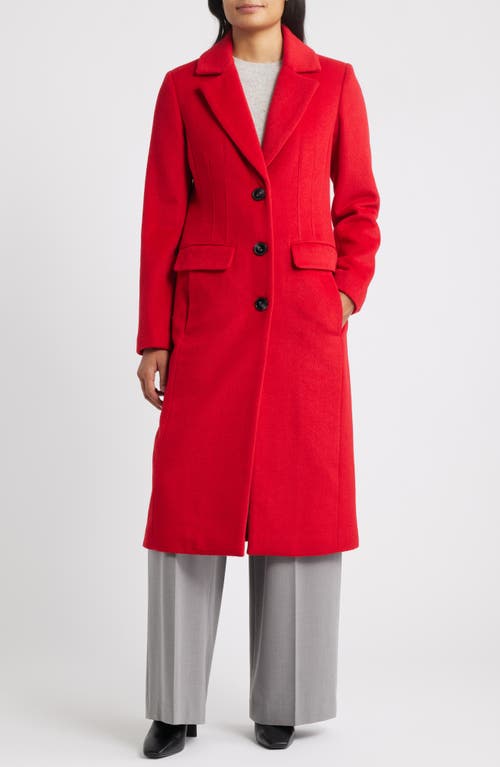 Bernardo Structured Wool Blend Coat In Red