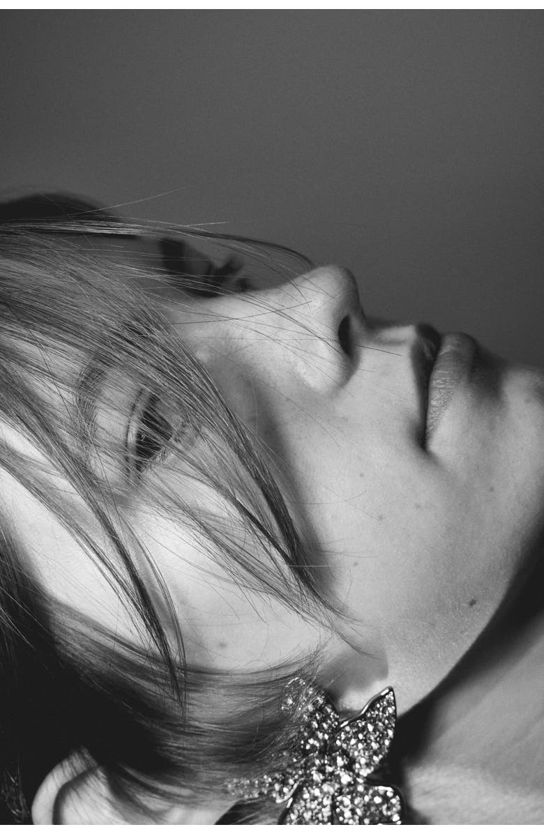 H&M Flower-shaped Earrings, Alternate, color, Silver-Colored