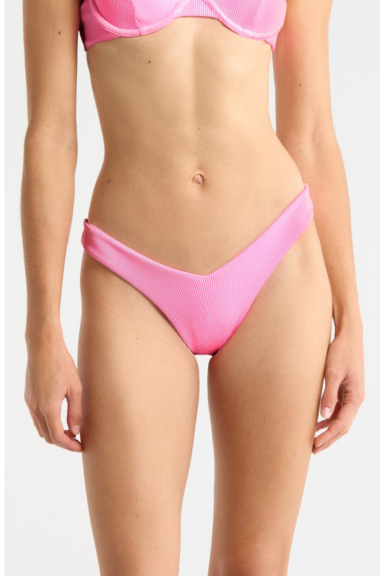 Y-Cut Cheeky Bikini Bottoms, Main, color, FAIRY FLOSS