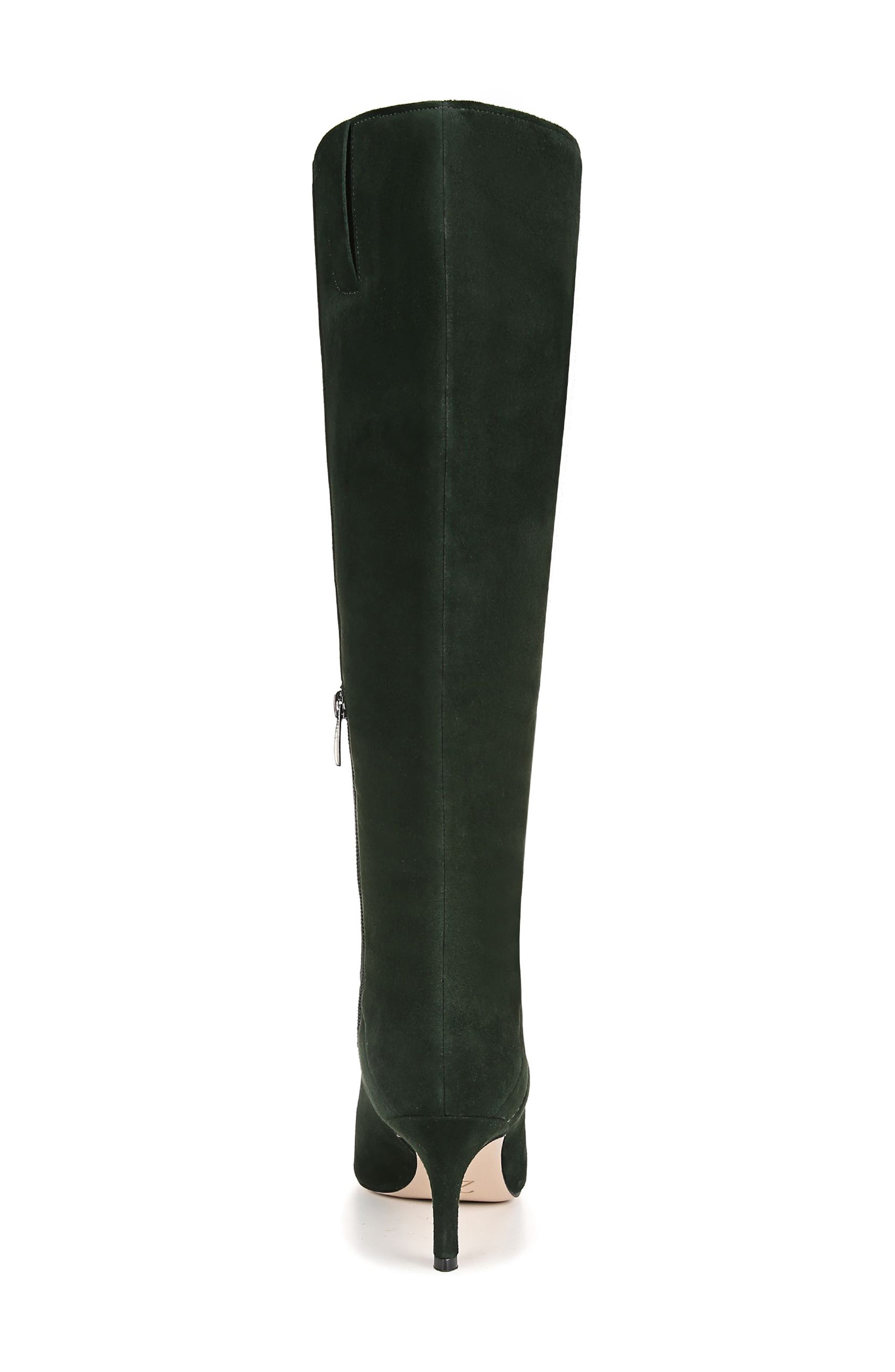 27 EDIT Naturalizer Falencia Knee High Pointed Toe Boot, Alternate, color, Pine Needle Green Suede