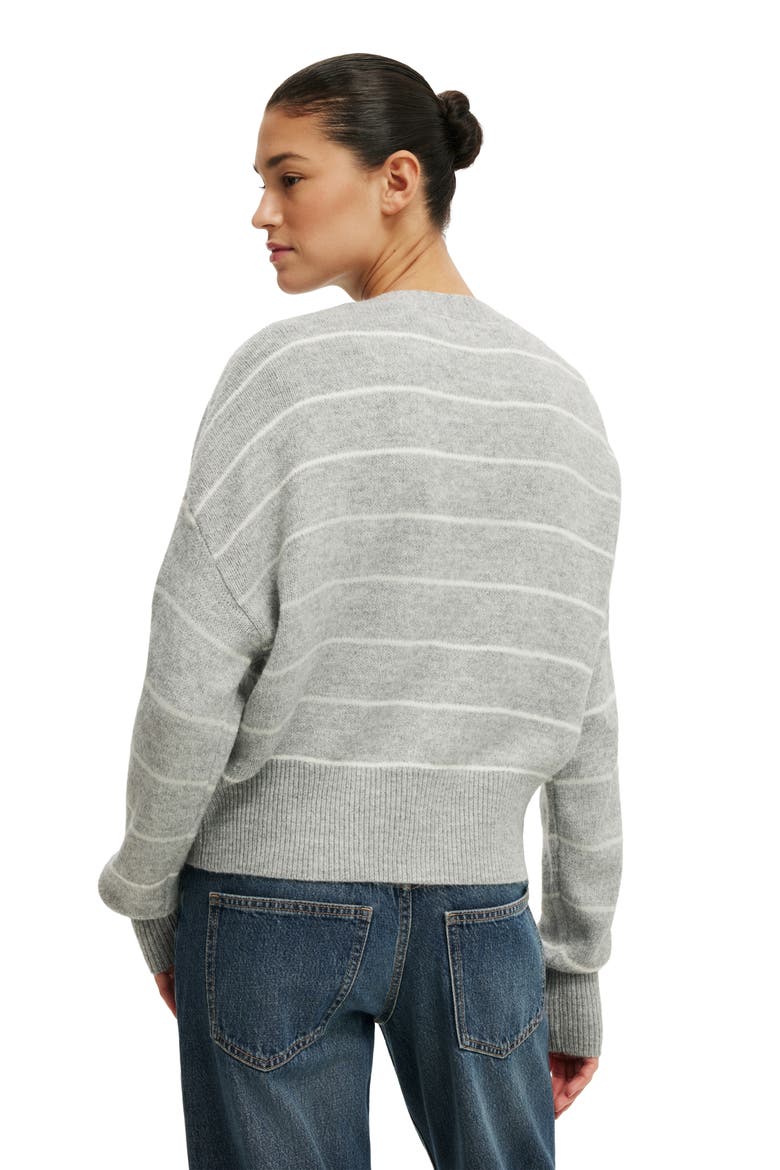 Women's Softest Luxe Oversized Cardi, Alternate, color, Grey Marle Stripe
