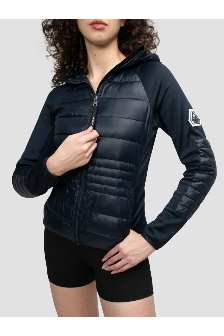 Calypso Hybrid Hooded Jacket, Alternate, color, Navy
