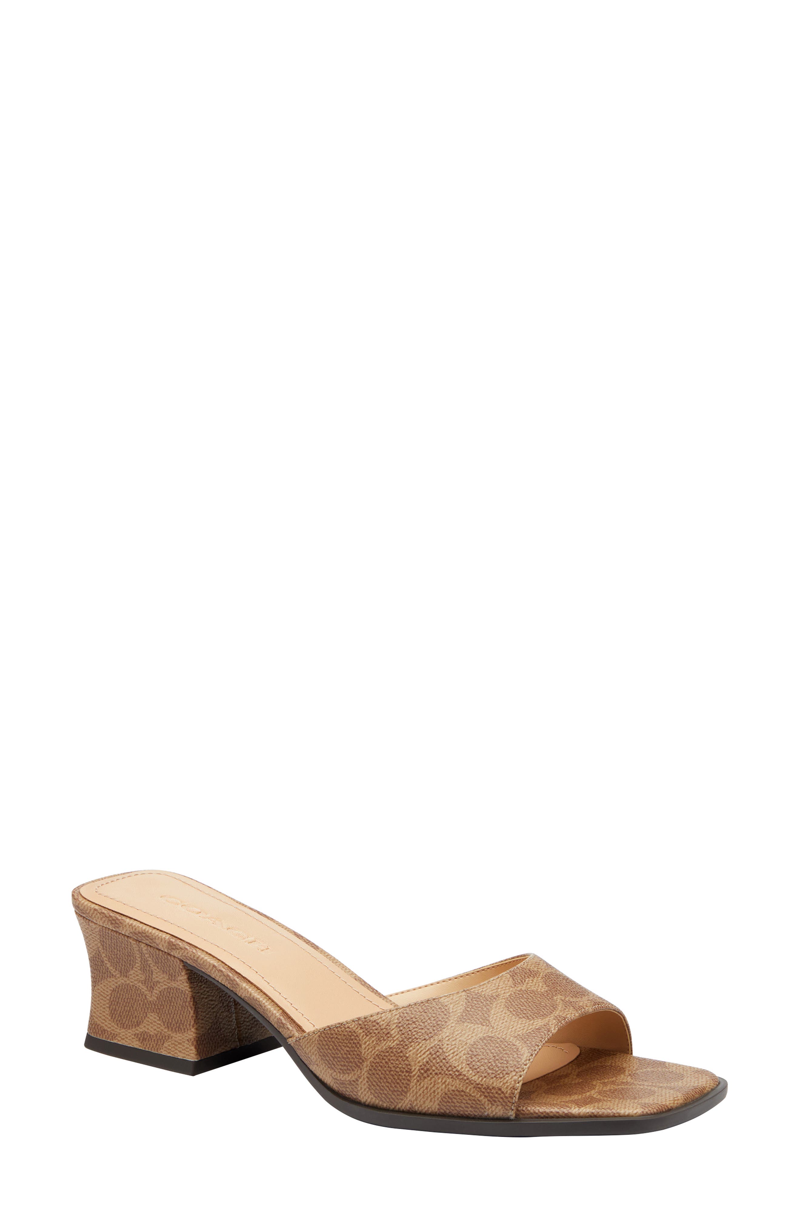 COACH Sculpted C Block Heel Sandal, Main, color, 