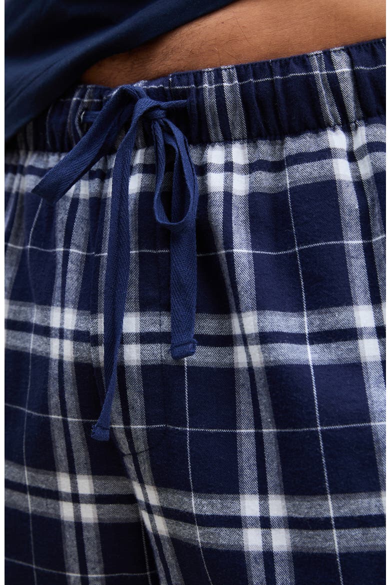 Oxford Tartan Cotton Twill Pants, Alternate, color, NAVY