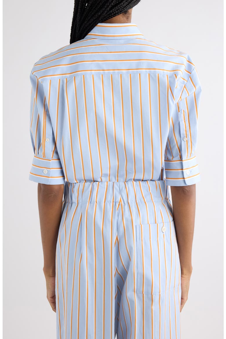 Celindo Super Compact Stripe Oversize Supima® Cotton Poplin Button-Up Shirt, Alternate, color, LIGHT BLUE