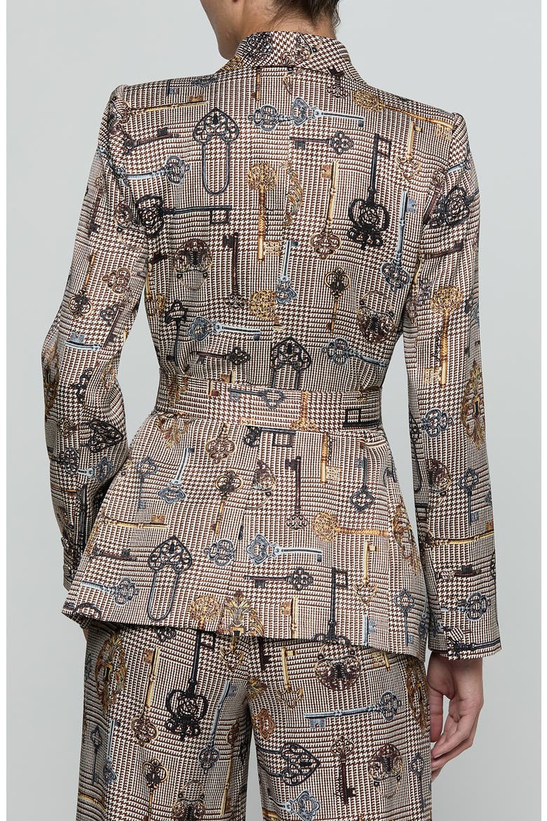 Aven Wrap Blazer, Alternate, color, BROWN MT HOUNDSTOOTH KEY