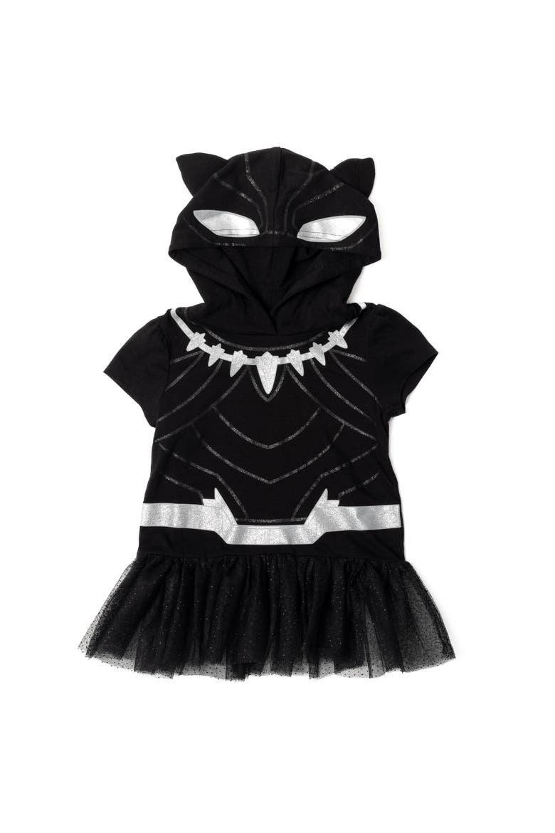 Avengers Black Panther Cosplay Hooded Tee and Leggings Set, Alternate, color, Silver Black Panther