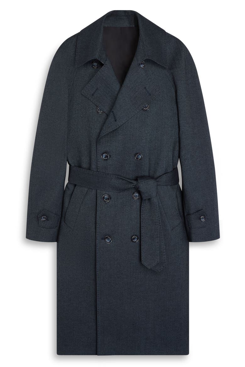 Cotton Double Breasted Coat, Alternate, color, MIDNIGHT