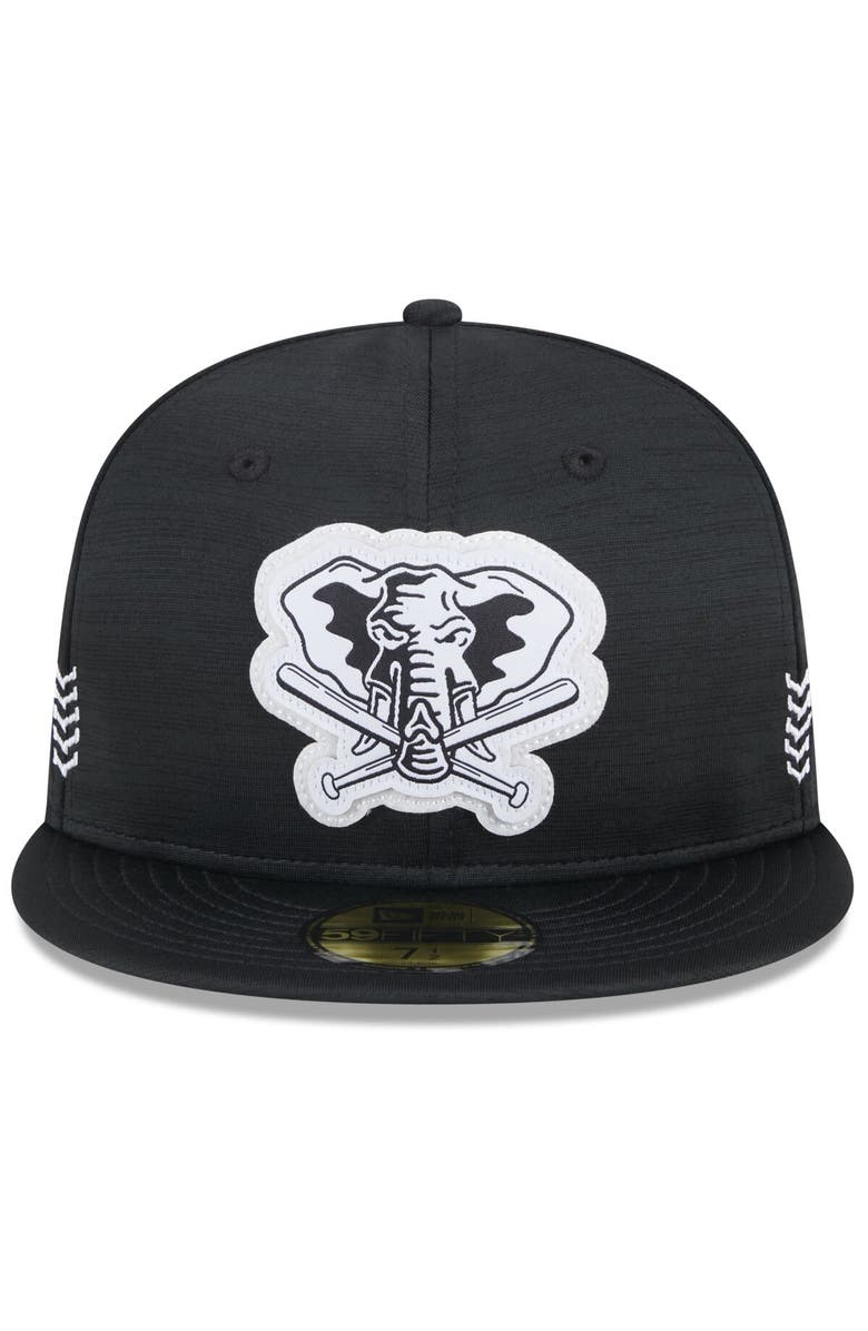New Era Men's New Era  Black Oakland Athletics 2024 Clubhouse 59FIFTY Fitted Hat, Alternate, color, 