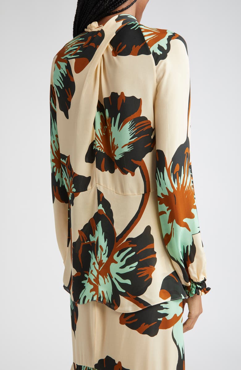 Johanna Ortiz Drum Beats Silk Georgette Top, Alternate, color, Ecru / Rust / Green / Mint