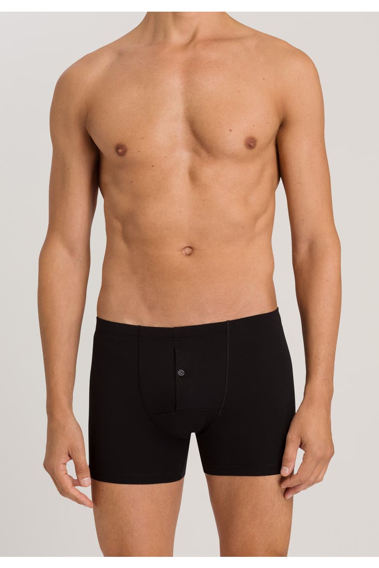 Cotton Sensation Long Leg Boxer Brief With Fly, Alternate, color, BLACK
