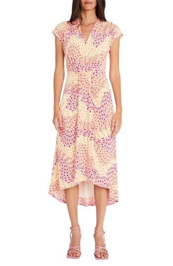 Maggy London Midi Dress In Blush/pink