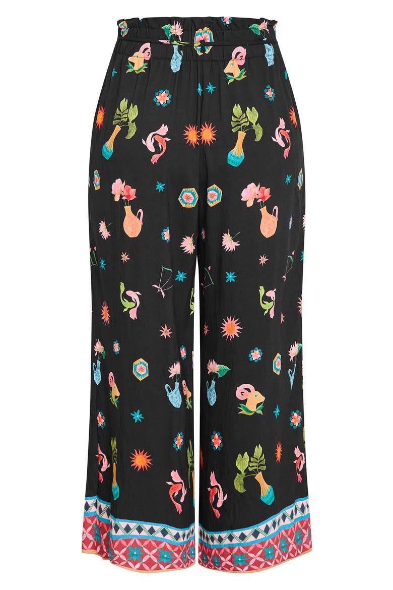 Selena Print Wide Leg Pants, Alternate, color, LA MONT BLK