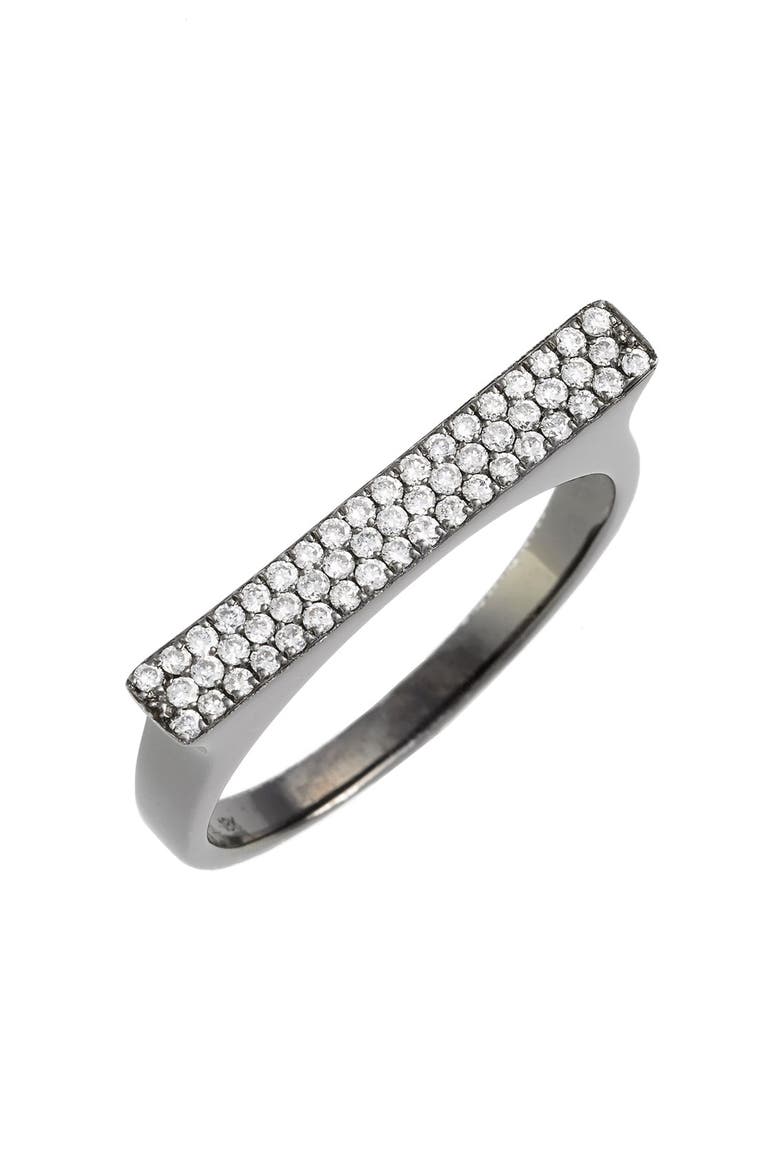 Diamond Bar Ring (Nordstrom Exclusive), Main, color, BLACK GOLD