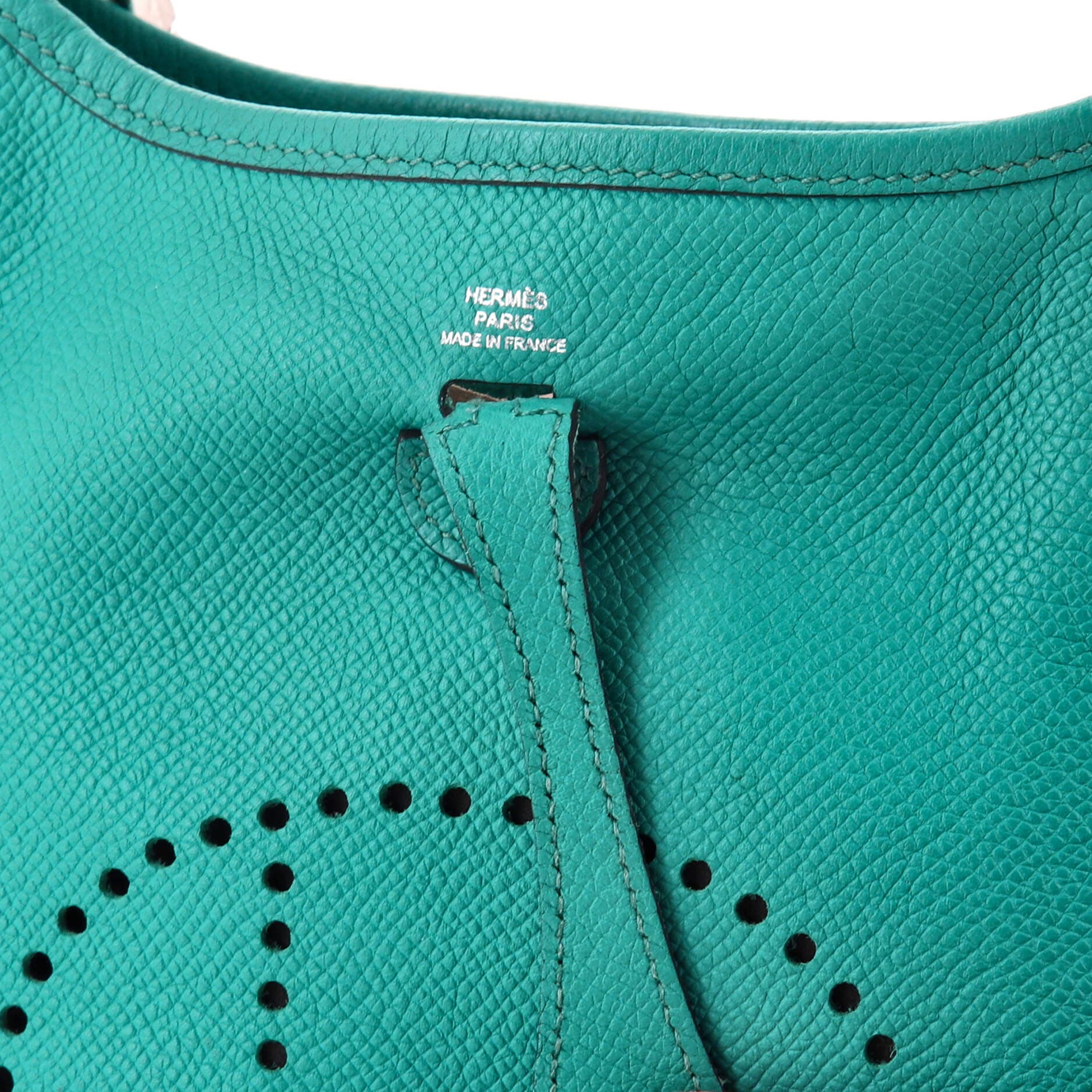 Pre-Owned Hermes Evelyne Bag Gen III Epsom TPM, Alternate, color, Bleu Paon