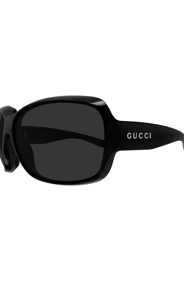 Gucci 70mm Oversize Square Sunglasses, Alternate, color, Black