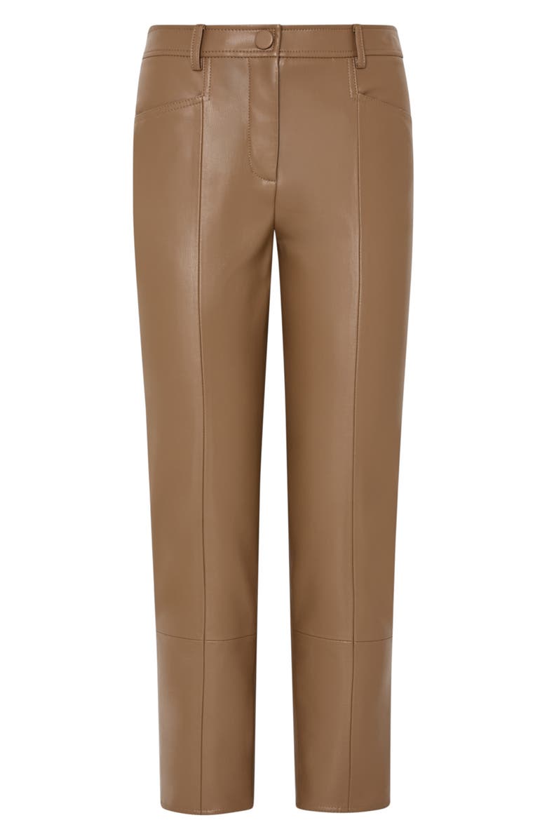 Milly Rue Faux Leather Pants, Alternate, color, Mocha