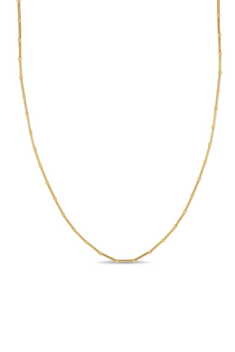 14K Gold Beaded Chain Necklace, Main, color, 14K YELLOW GOLD