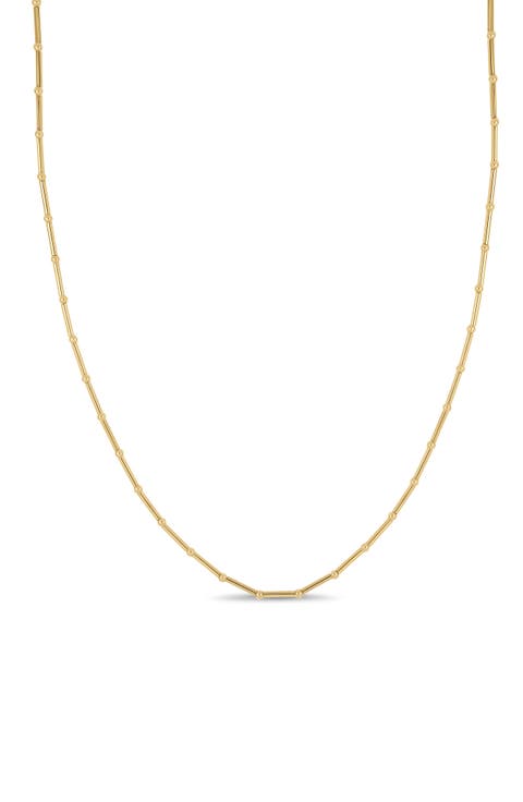 4K Gold Beaded Chain Necklace