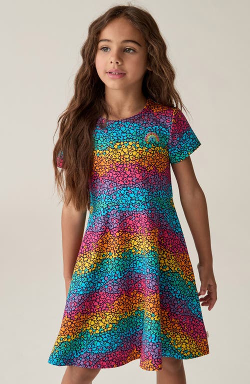 Shop Little Bird Kids' Rainbow Stretch Cotton Dress In Navy